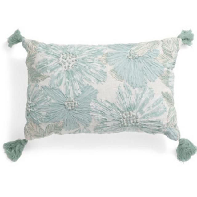 14x22 Floral Embroidered Pillow | Global Home | Marshalls