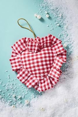 Gingham Heart Pillow Ornament