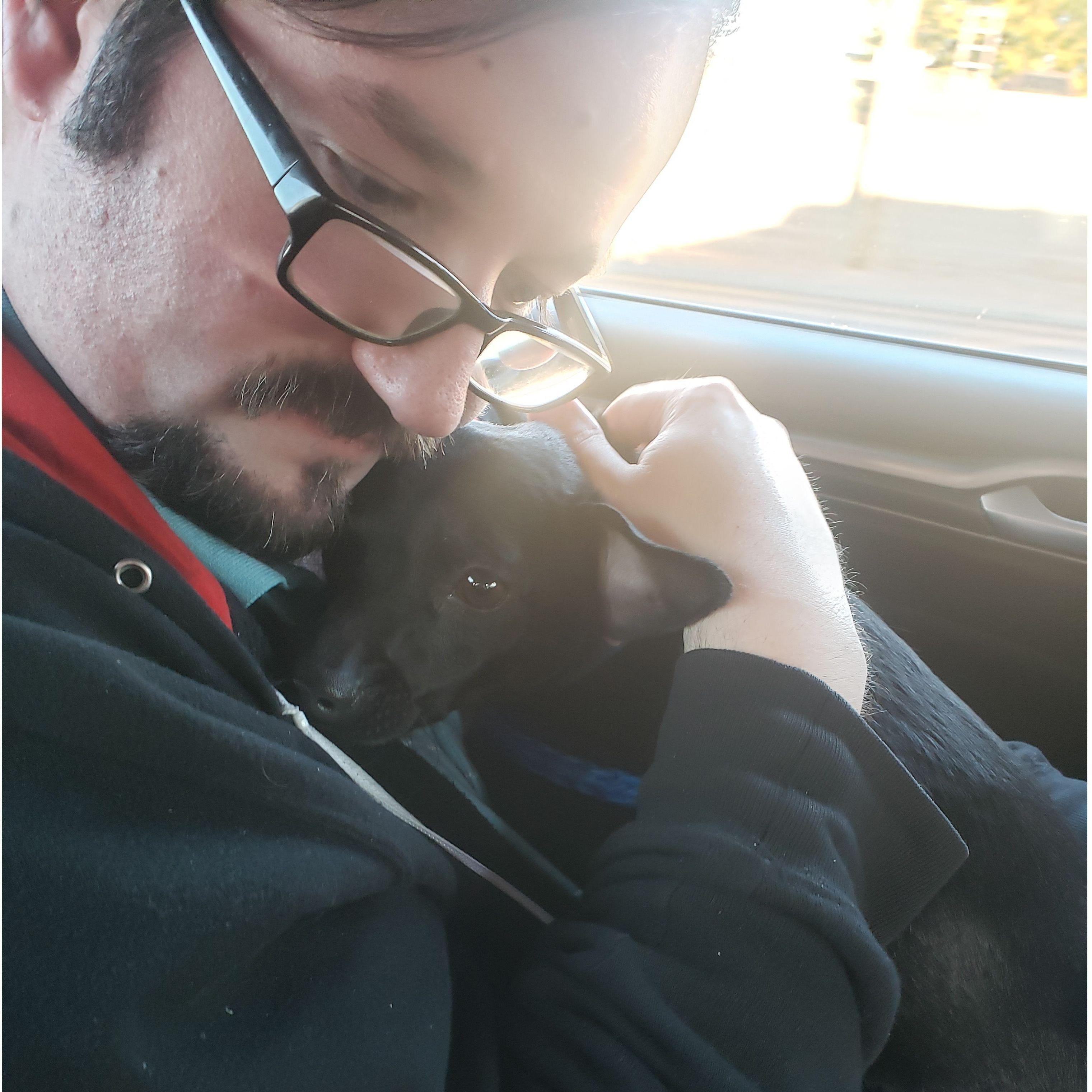 The car ride home with our baby boy, Noodle. (Feb 2020)