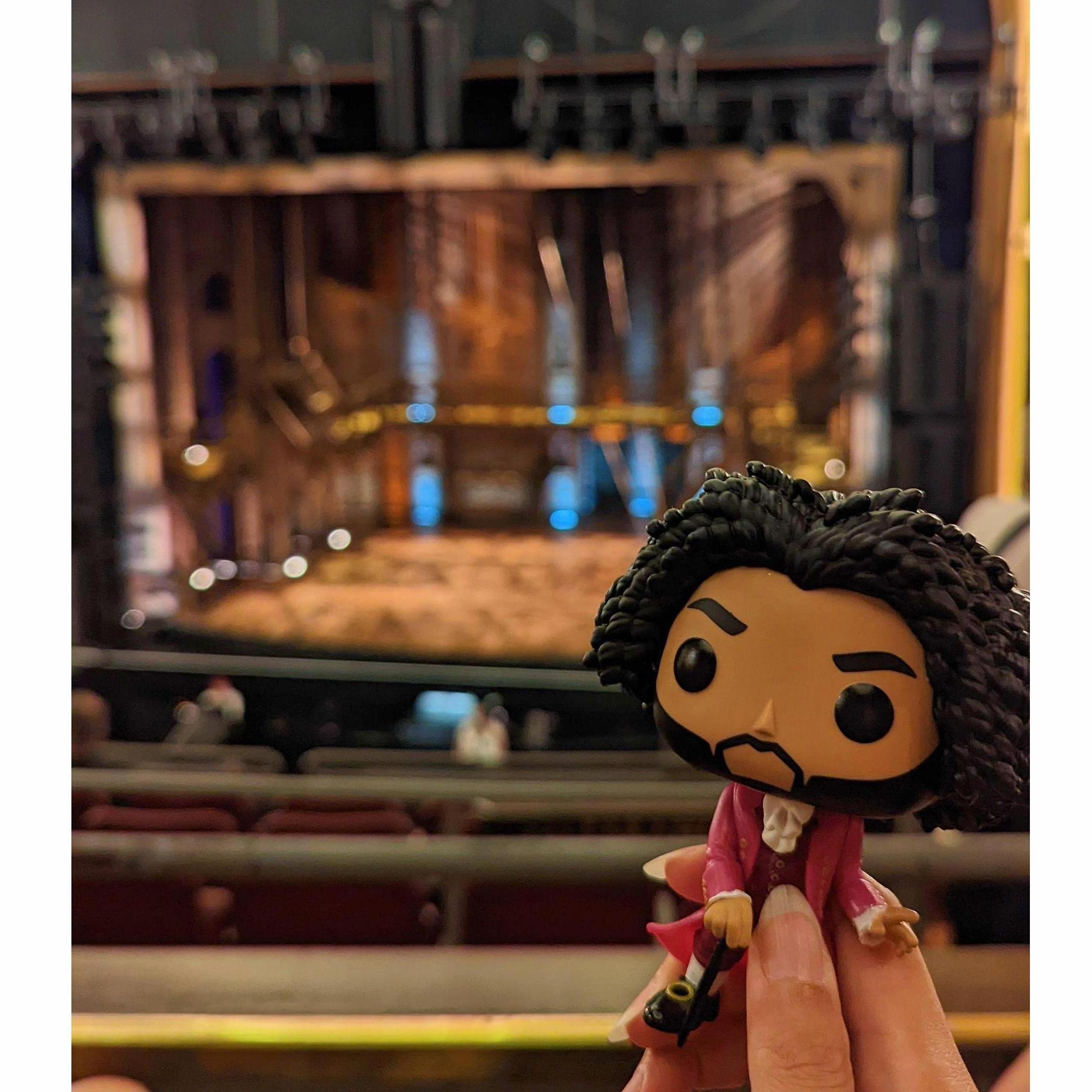 When we went to see Hamilton and brought along the funko pops with us