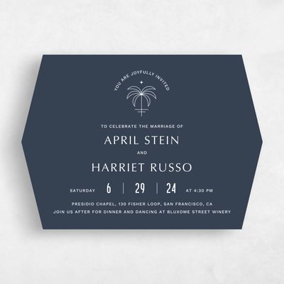 Blue Diamond Wedding Invitation - Monraz Landscape