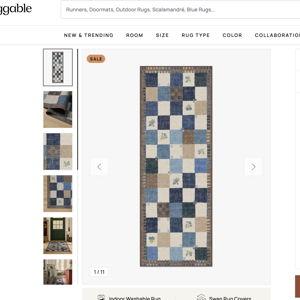 Stonefruit Blue Flatwoven Rug | Rug + Pad System | 2.5x7' | Ruggable