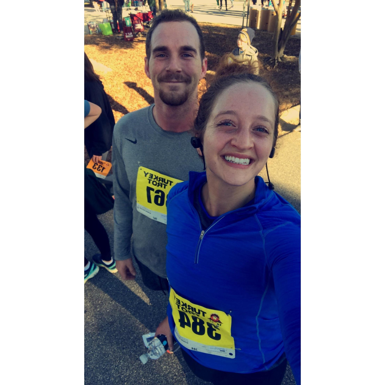 The first Turkey Trot, and the moment I realized I was getting serious for someone whose family runs over the holidays!