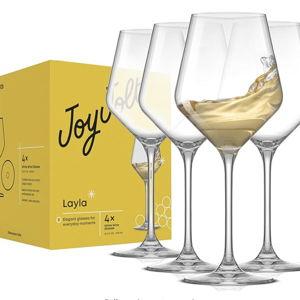 JoyJolt Layla White Wine Glasses, Set of 4 Italian Glasses, 13.5 oz Clear – Made in Europe