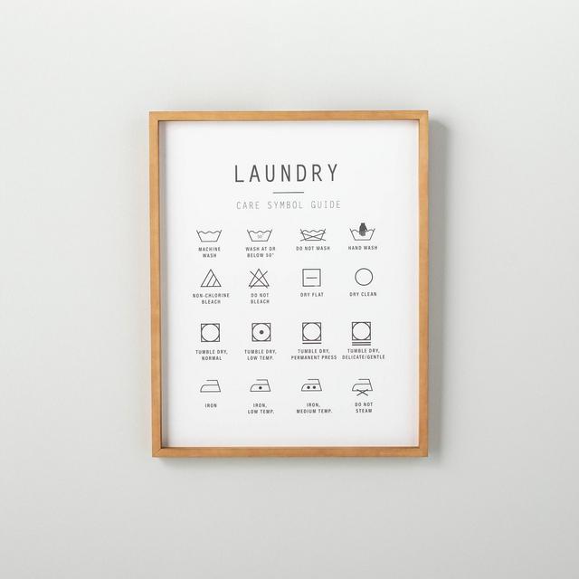 16" x 20" Laundry Care Infographic Framed Sign - Hearth & Hand™ with Magnolia
