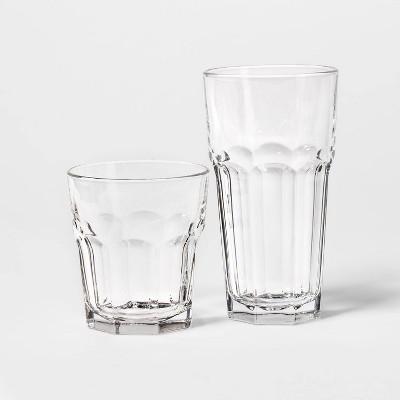 12pc Glass Tremont Tall and Short Faceted Tumbler Set - Threshold™