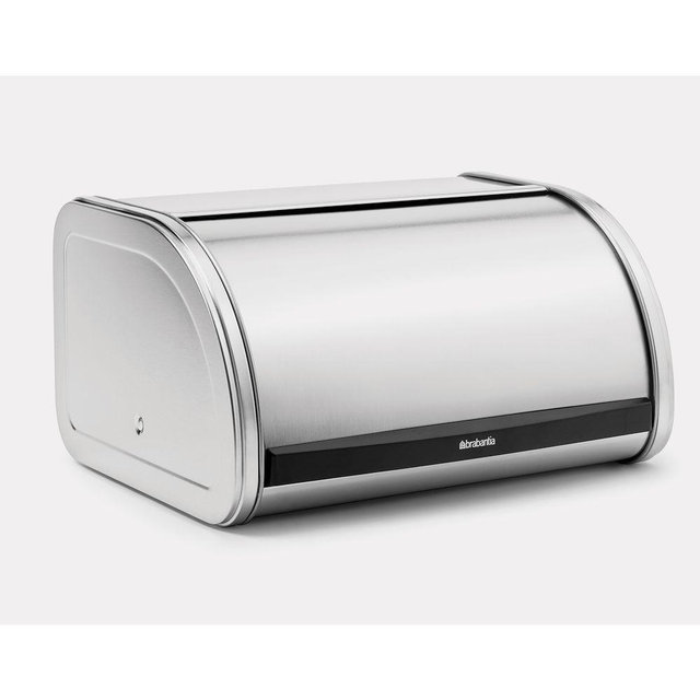 Brabantia Kitchen Roll Top Bread Box, Medium, Matte Steel