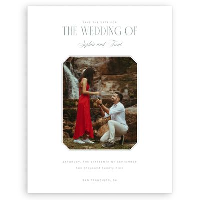 White Wedding Digital Save the Date - Naida Photo