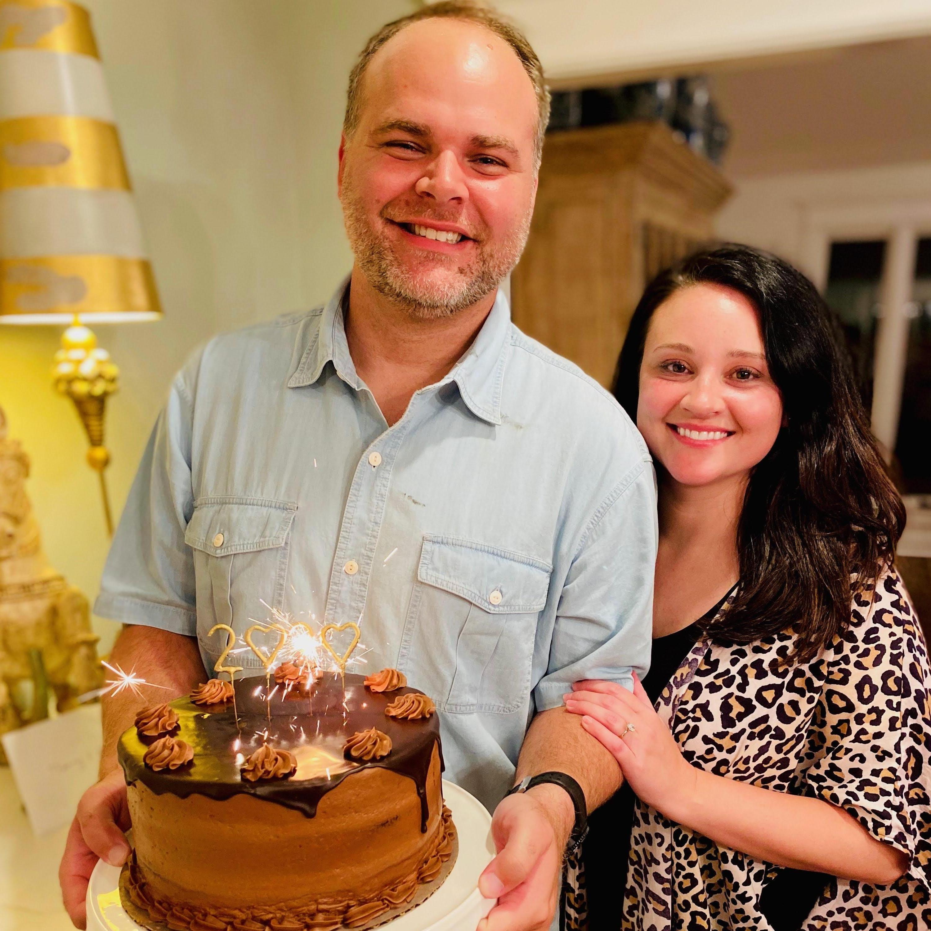 Celebrating with family after our engagement.