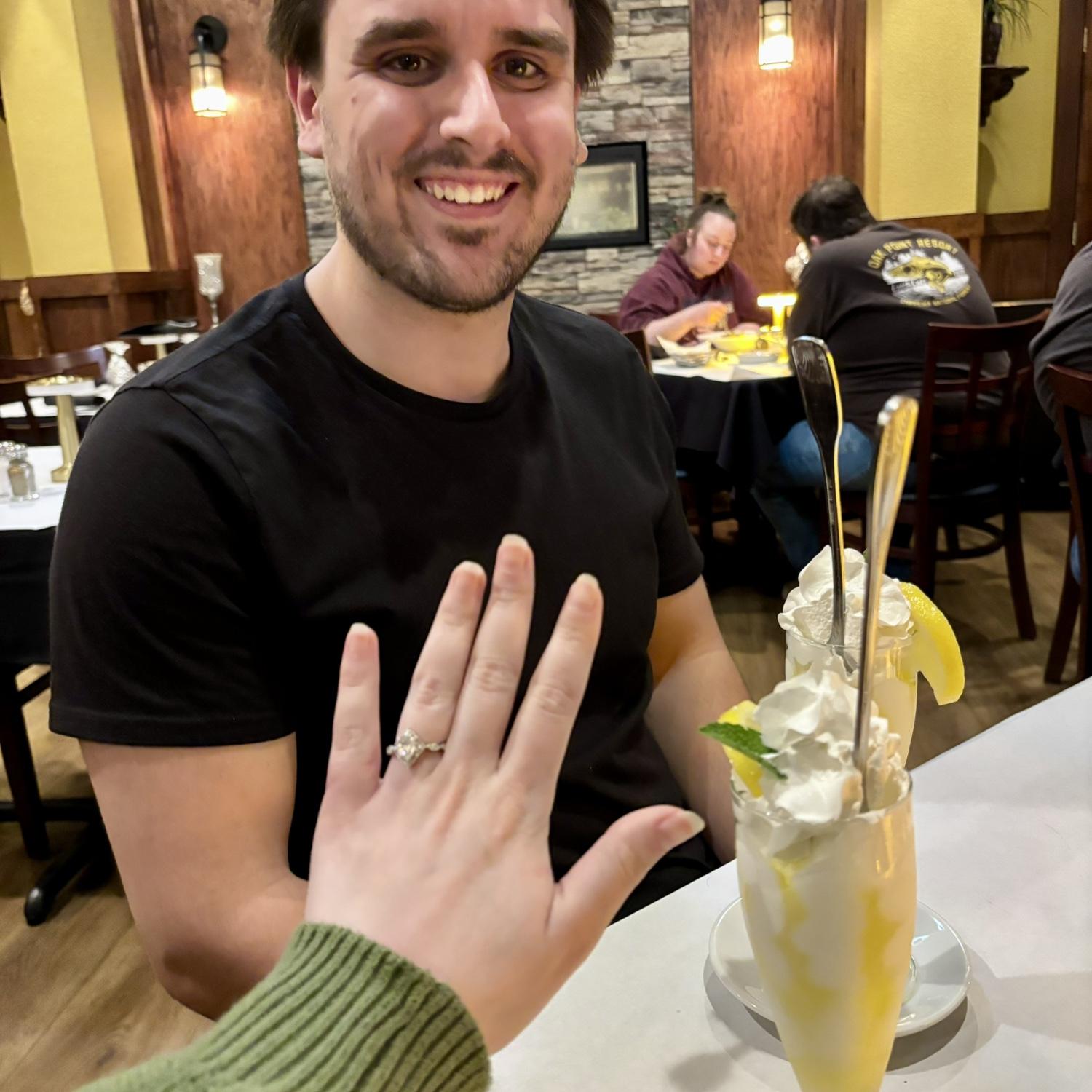 Foster and Miranda celebrated with Italian food!