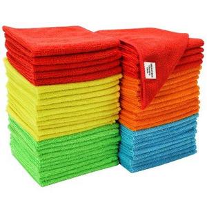 S&T Bulk Microfiber Kitchen, House, & Car Cleaning Cloths - 50 Pack, 11.5" x 11.5