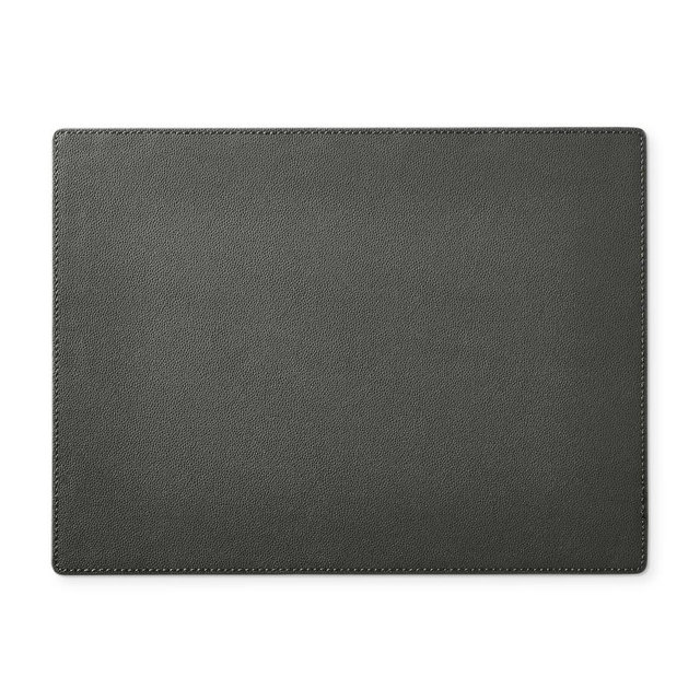 Faux Shagreen Rectangle Placemat, Charcoal