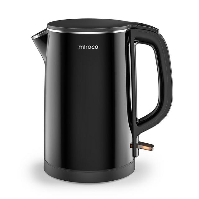 Electric Kettle, miroco 1.5L Double Wall Tea Kettle, Black