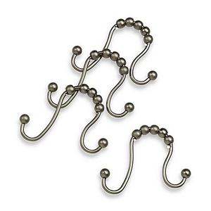 Moen® Double Shower Curtain Hooks in Brushed Nickel (Set of 12)