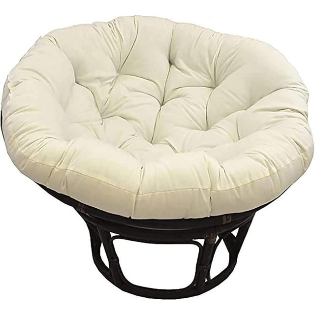 FUYAO Papasan Chair Cushion,Waterproof Thicken Overstuffed Round Chair Water Resistant Papasan Seat Cushion,Hanging Chair Hammock Hanging Egg Chair Cushion for Patio Seat Chair Cushions 110x110cm