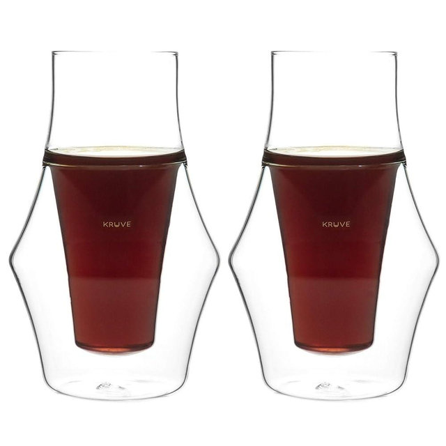 KRUVE EQ Inspire 150ml Handmade Double Wall Coffee Cups, Espresso Cups, and Glass Cups Set of 2 - Heat-Resistant Borosilicate Coffee Mugs, Perfect for Enhancing Aroma and Flavor, Dishwasher Safe