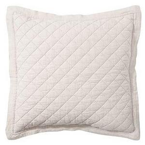 Belgian Flax Linen Diamond Quilted Sham, Euro, Flax