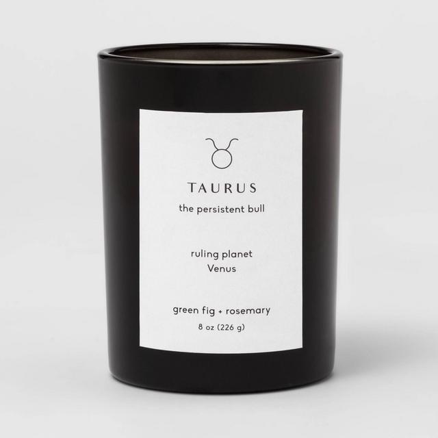 8oz Glass Jar Zodiac Taurus Candle Black - Project 62™