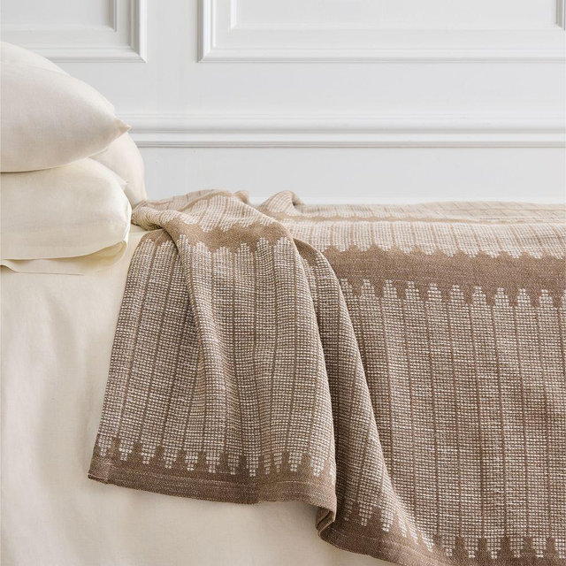 Reversible Woven Bed Blanket, King, Cardamom