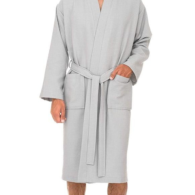 TowelSelections Mens Robe, Waffle Spa Bathrobe, Soft Kimono Bath Robe
