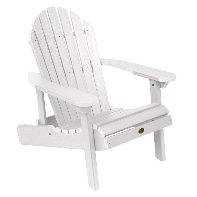 highwood Hamilton Made in the USA Folding and Reclining Adirondack Chair, Adult Size, White