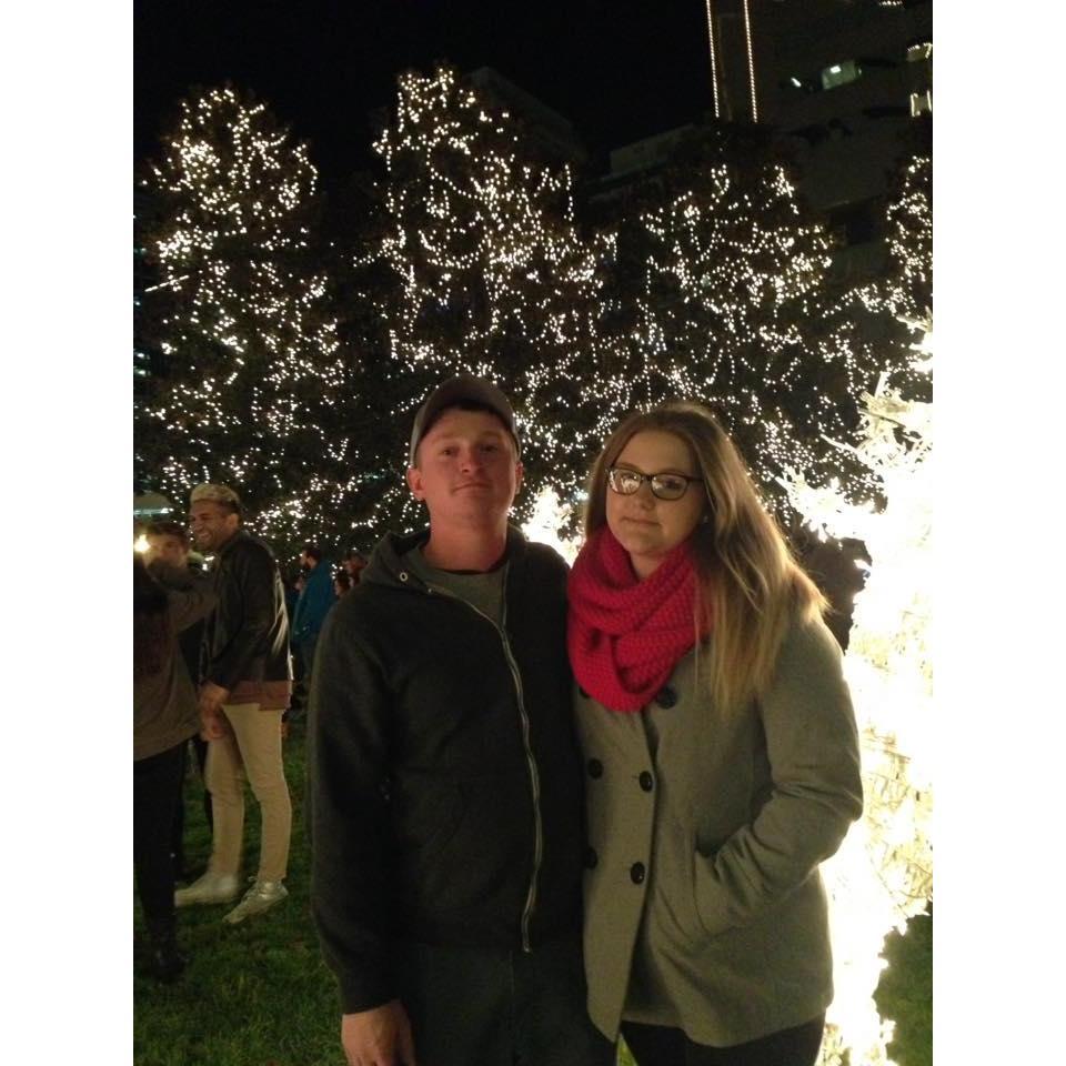 John helped set up the Christmas lights in downtown Richmond.