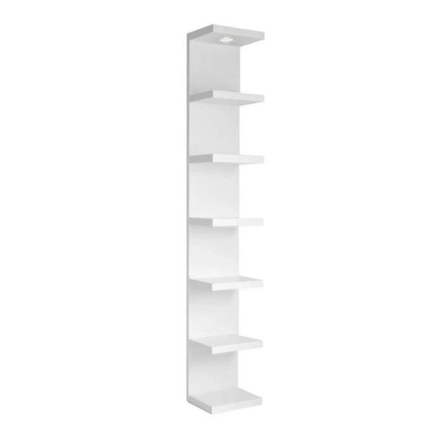 LitaEther Versatile 7 Tier Wall Shelf Unit,White Lack Wall Shelf,Display Floating Shelf with LED Remote Control Light