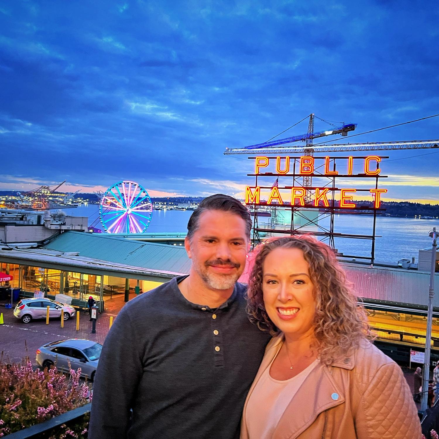 Celebrating Marisa's 40th near Pike Place.