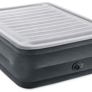 Amazon Intex 64417ED 22in Queen Dura-Beam Comfort Plush High-Rise Inflatable Air Mattress with Built in Pump for Travel and Camping, 600lb Weight Capacity