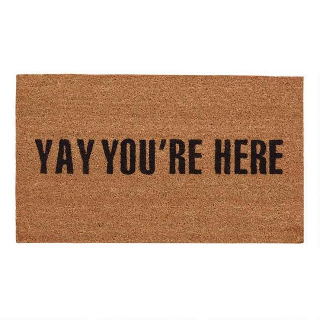 Yay You're Here Coir Doormat