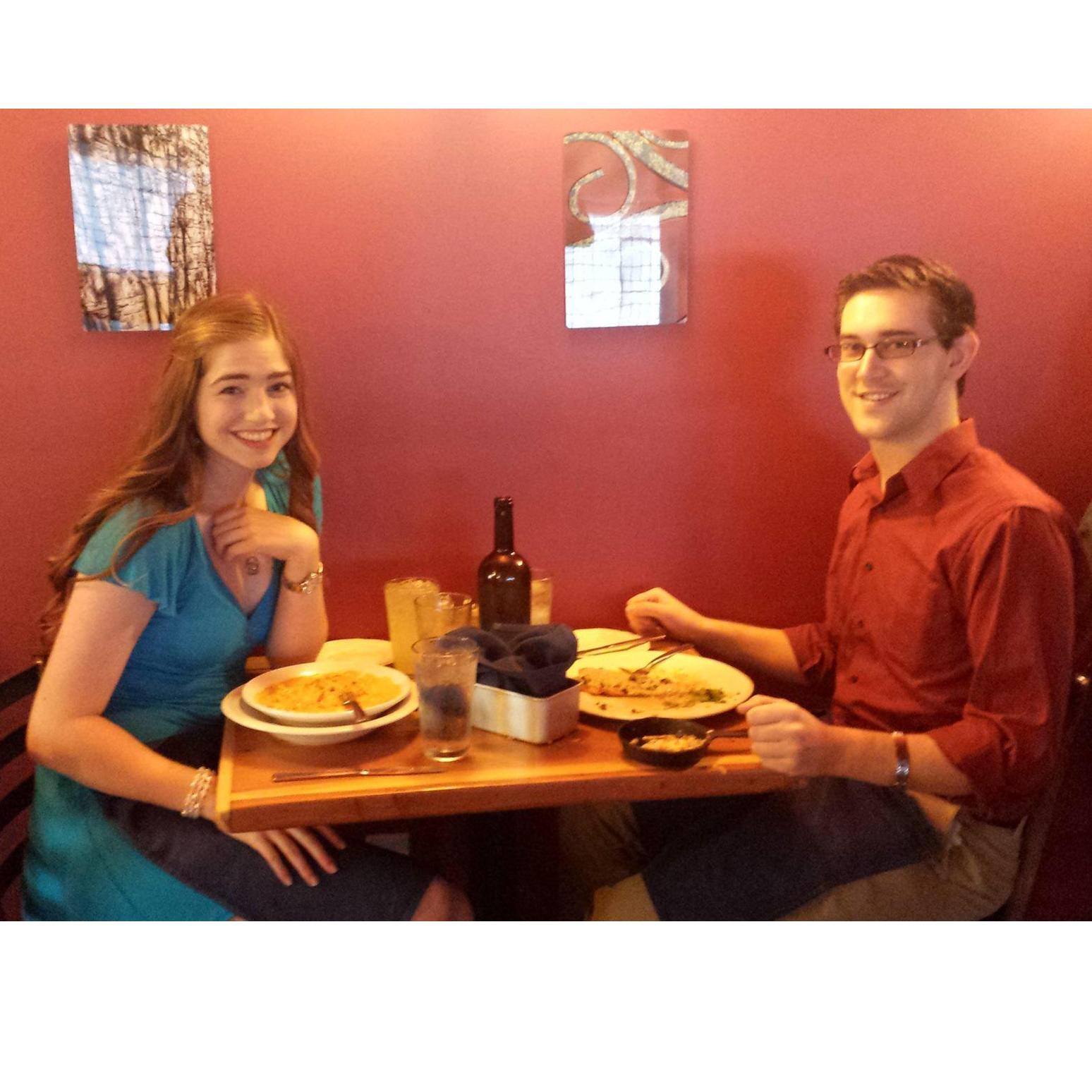Just a nice dinner date here, close to our first-year anniversary. Wow, we still looked so little!