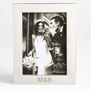 Crate and Barrel Personalized Signature Silver 5x7 Picture Frame