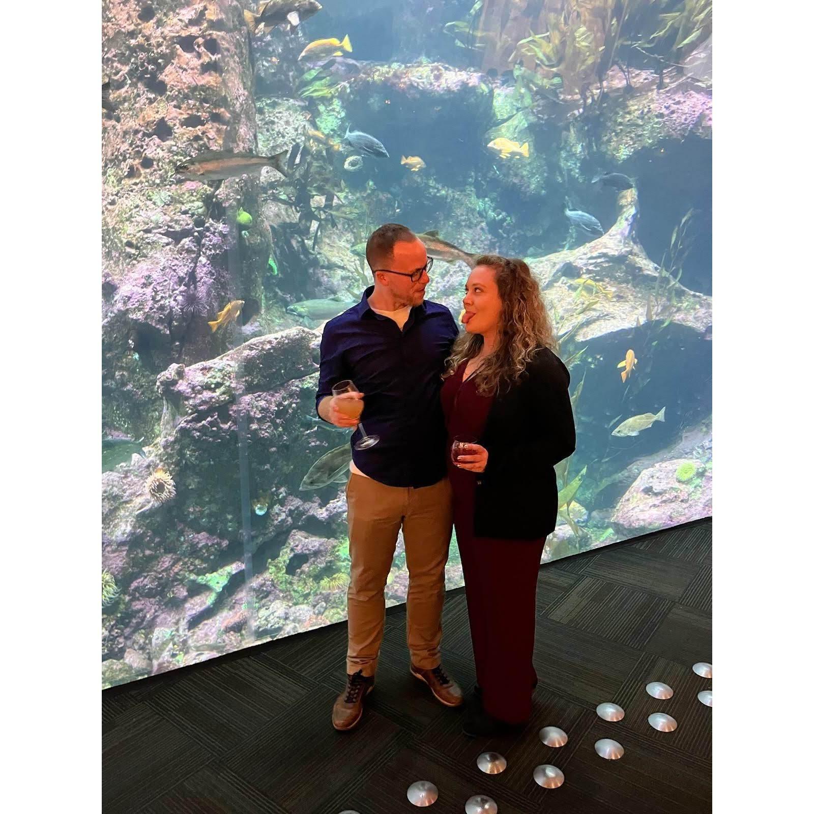 Seattle Kraken holiday party at the aquarium