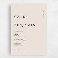 White Wedding Invitation - Rue Type