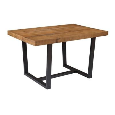 52" Distressed Solid Wood Dining Table Reclaimed Barnwood - Saracina Home
