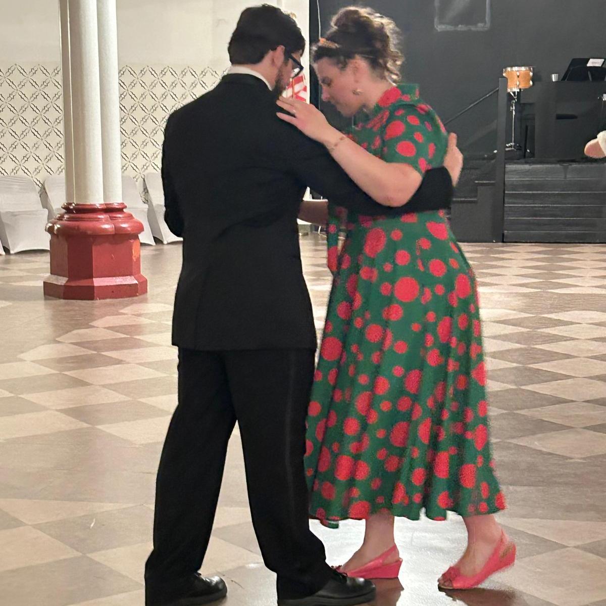 Marie teaching Odie to Waltz!