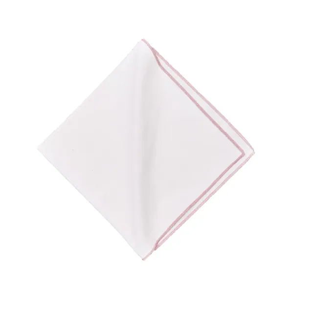 carol & frank Bree White With Blush Trim Napkin Set of 6