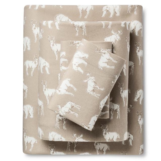 King Flannel Sheet Set Tan - Eddie Bauer