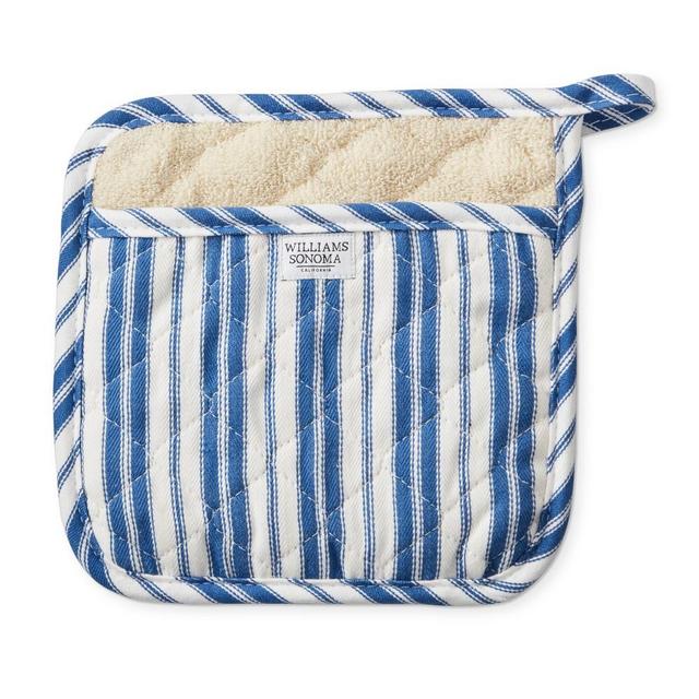 Williams Sonoma Stripe Potholder, Bright Blue