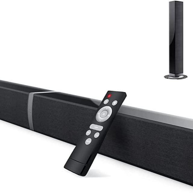 MZEIBO Sound Bar, Sound Bars for TV Split Soundbar Wired and Wireless Home Theater Audio 50W 2.0 Channel Bluetooth Sound Bars Surround Sound System for TV with HDMI/Optical/RCA Cable