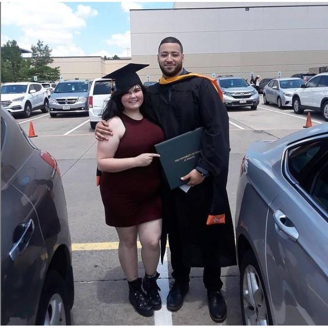 Moustafa's graduation from his master's program, May 2019.