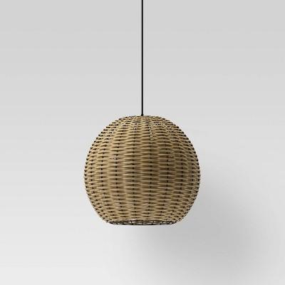 Large LED Sea Grass Solar Pendant Gray - Threshold&#8482;