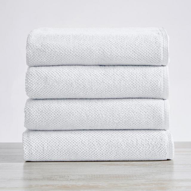 100% Cotton Quick Dry Popcorn Textured Bath Towel Set , Optic White) - great Bay Home