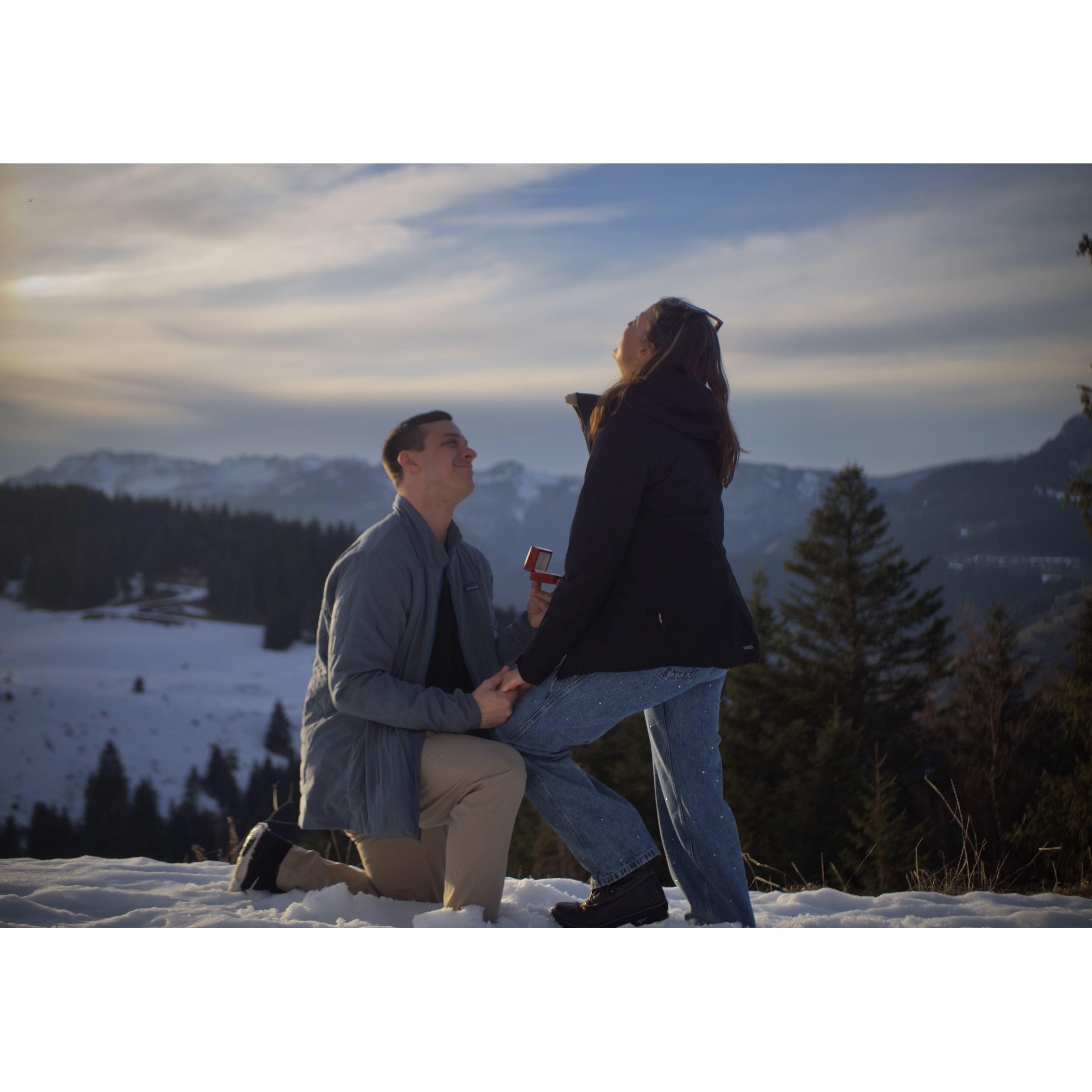 And last but not least... After 6 months apart, John came to France and his family and mine went to the Alps, where he proposed!