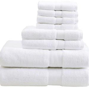 Madison Park Bathroom Towel Set Bath Towel Set 100% Cotton 2 Bath Towels 2 Hand Towels 4 Washcloths of 8