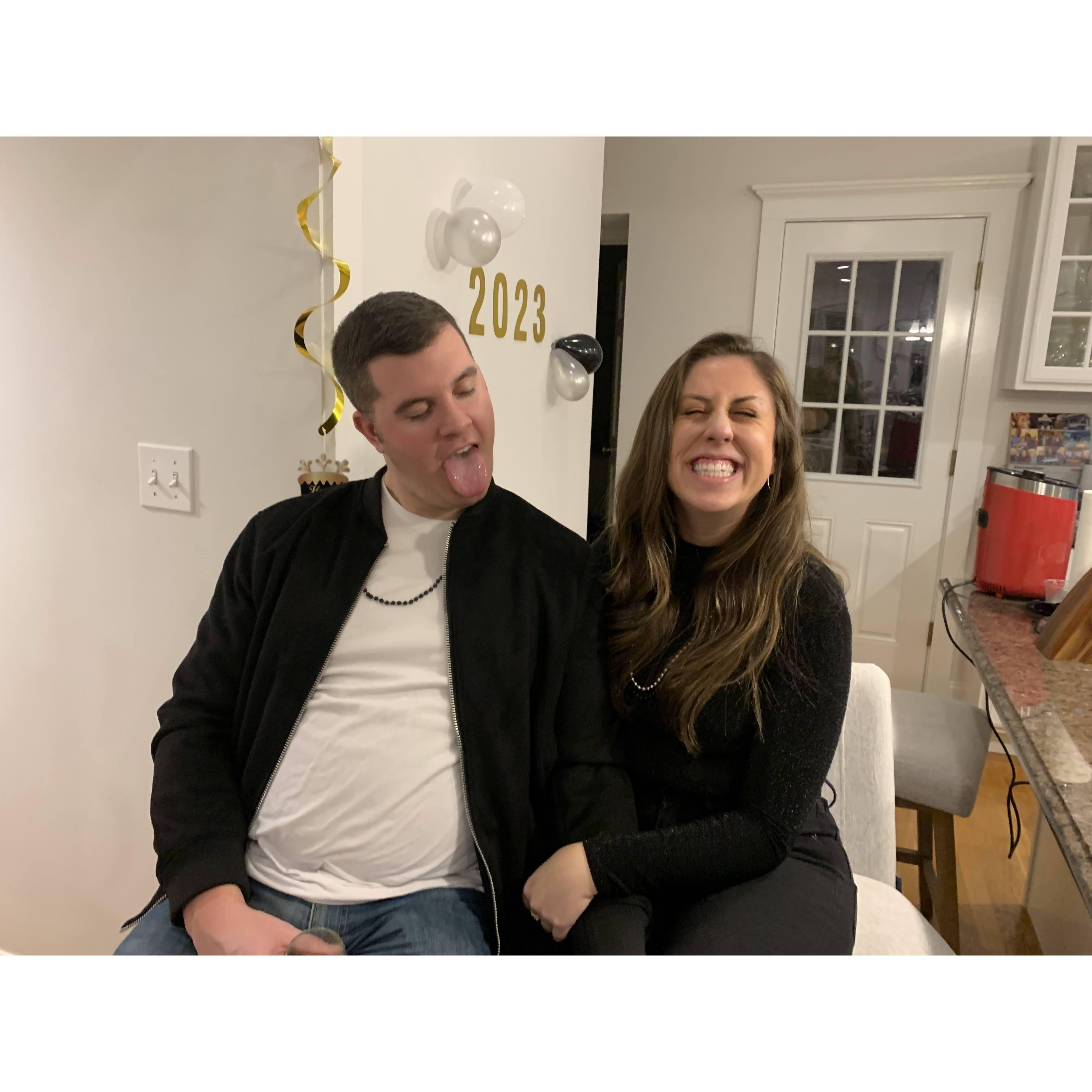 New Year’s with friends! If you caught a glimpse of us at home, you'd see us goofing off 90% of the time. Laughter is our default setting.