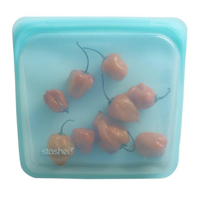 Stasher Reusable Silicone Food Bag, Sandwich Bag, Sous vide Bag, Storage Bag, Aqua