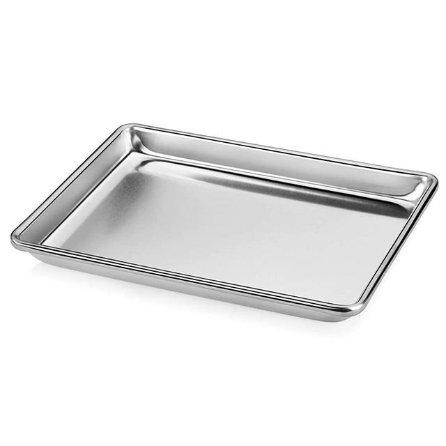 New Star Foodservice 36831 Commercial-Grade 18-Gauge Aluminum Sheet Pan/Bun Pan, 9" L x 13" W x 1" H (Quarter Size)