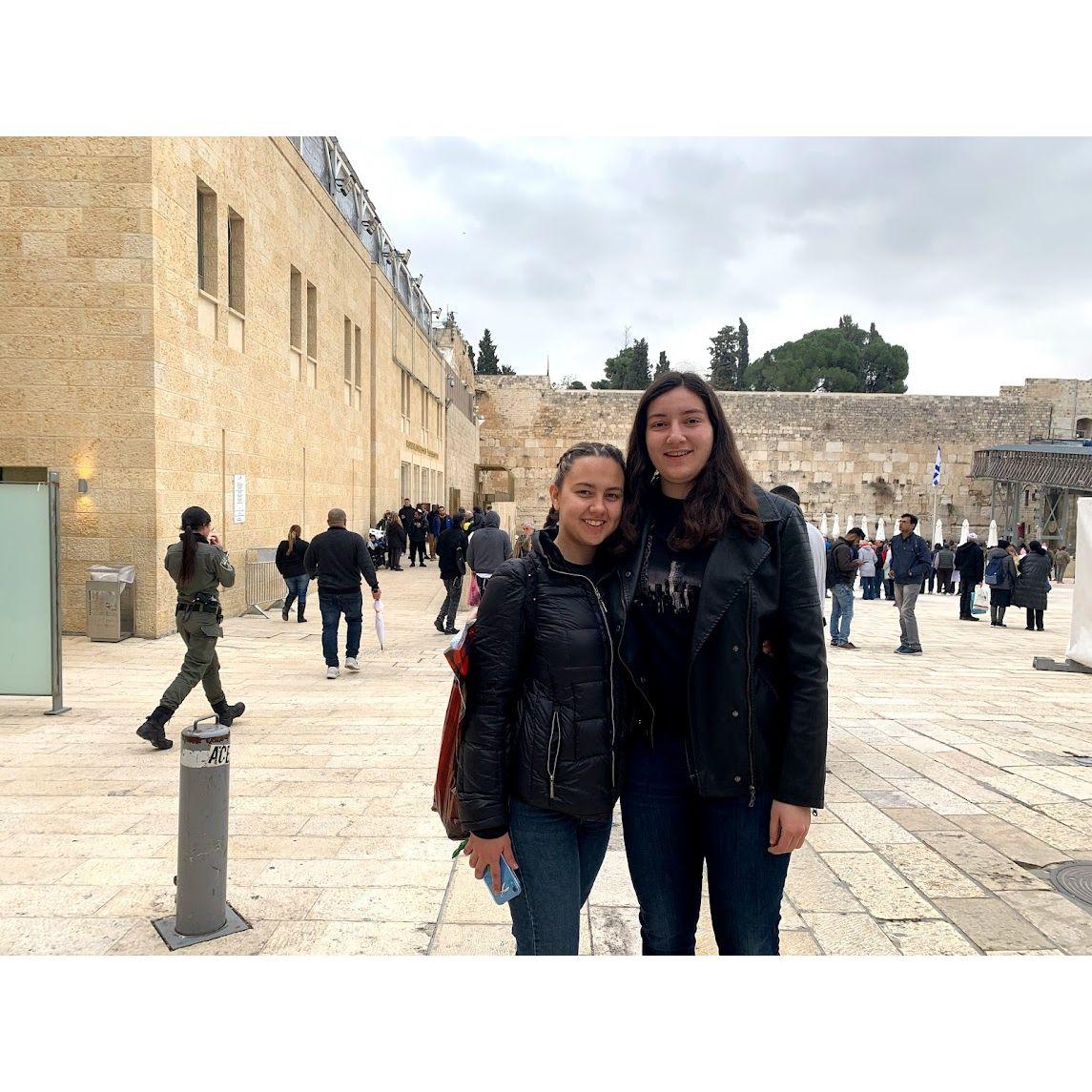 Nelly's first visit to the Western Wall in Jerusalem, Israel.