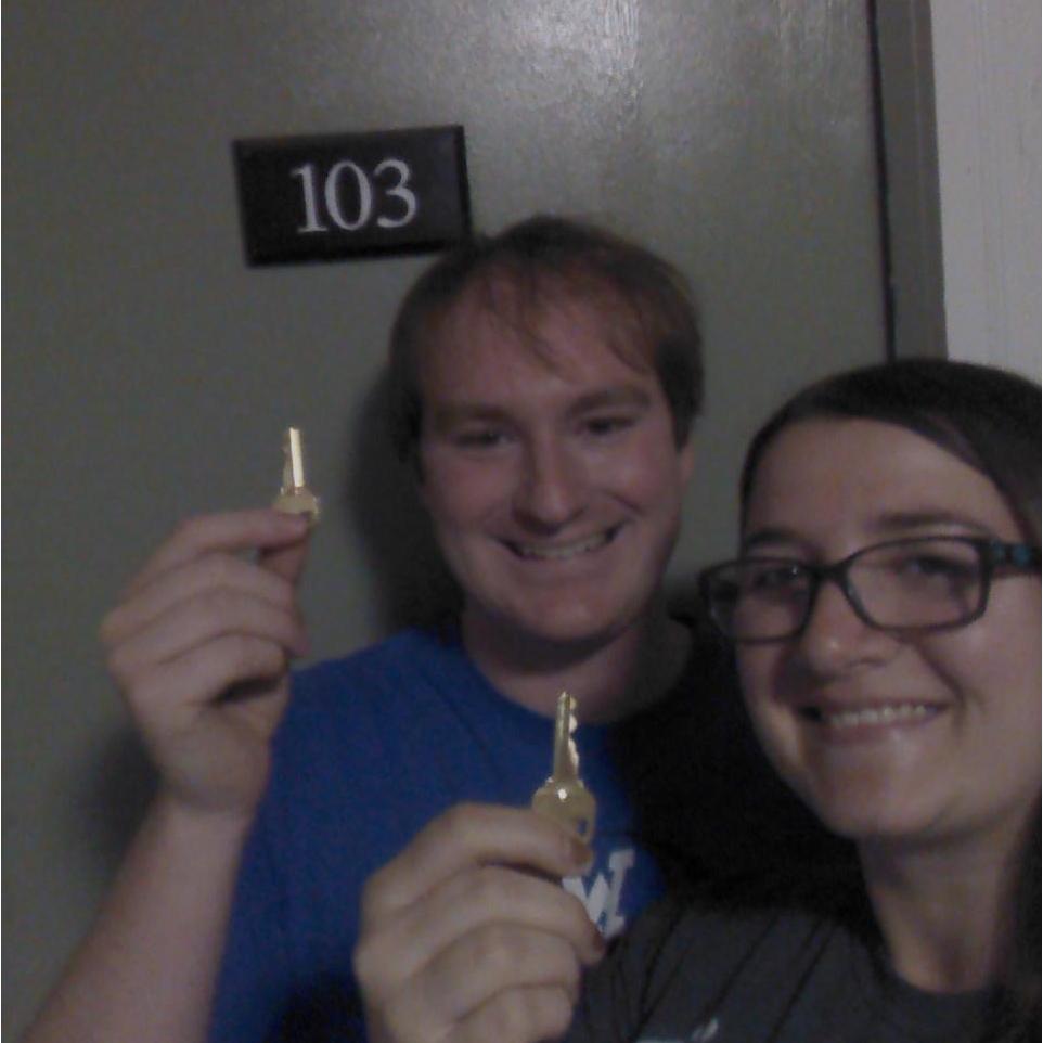 Our first apartment together after Jessica's college graduation (2016)
